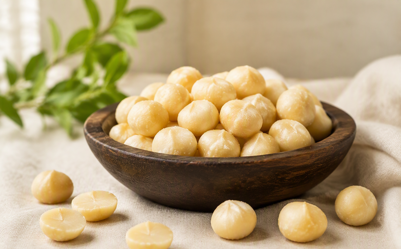 Shelled macadamia nuts